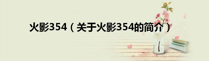 火影354（關(guān)于火影354的簡介）