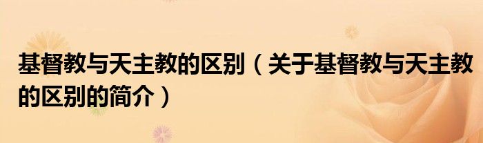 基督教與天主教的區(qū)別（關(guān)于基督教與天主教的區(qū)別的簡介）