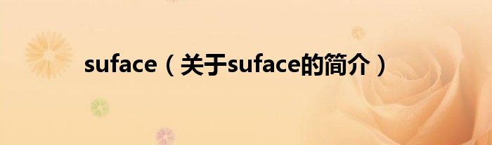 suface（關(guān)于suface的簡(jiǎn)介）