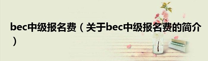 bec中級報名費（關(guān)于bec中級報名費的簡介）