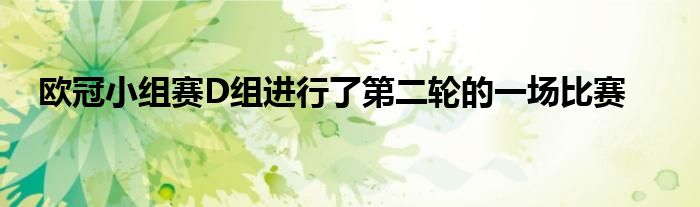 歐冠小組賽D組進行了第二輪的一場比賽