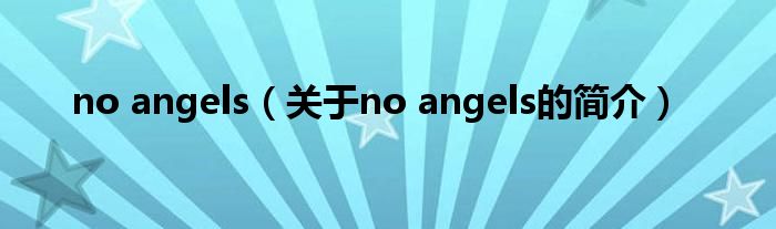 no angels（關(guān)于no angels的簡介）