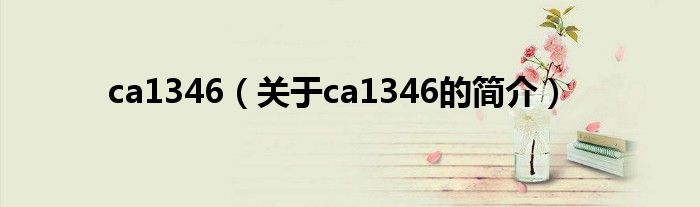 ca1346（關(guān)于ca1346的簡介）