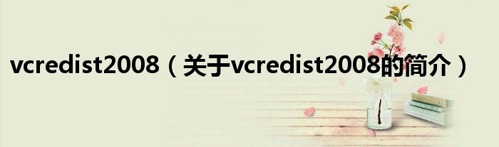 vcredist2008（關于vcredist2008的簡介）