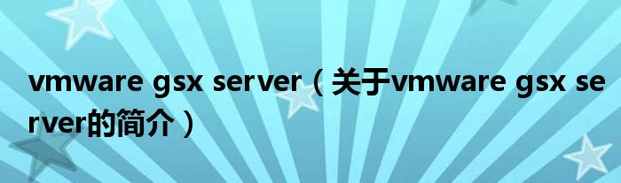 vmware gsx server（關(guān)于vmware gsx server的簡介）