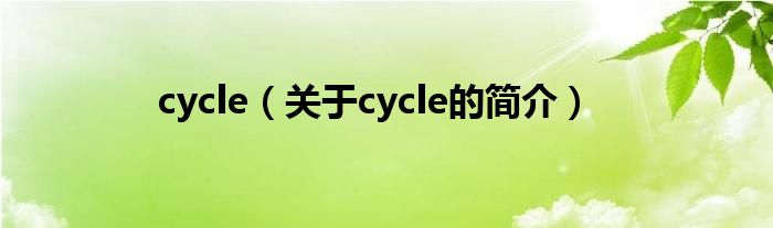 cycle（關(guān)于cycle的簡(jiǎn)介）