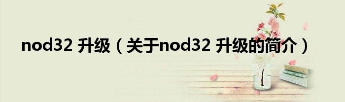 nod32 升級(jí)（關(guān)于nod32 升級(jí)的簡(jiǎn)介）