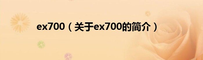 ex700（關(guān)于ex700的簡介）