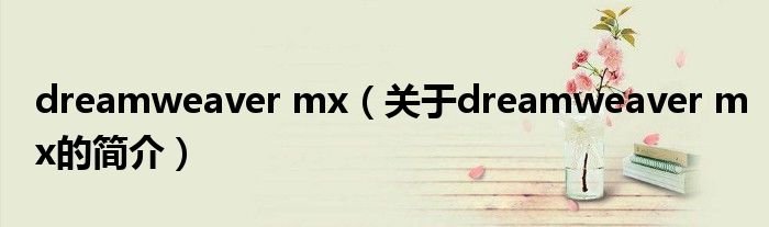 dreamweaver mx（關(guān)于dreamweaver mx的簡介）