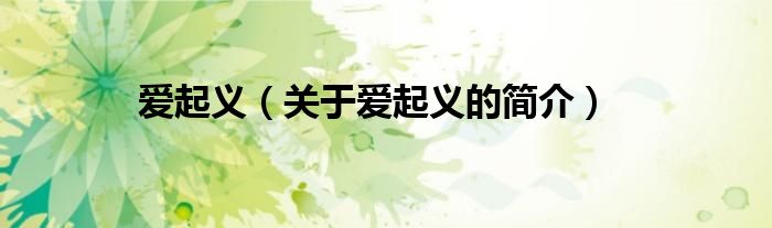 愛起義（關(guān)于愛起義的簡(jiǎn)介）