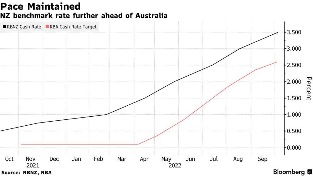 新西蘭聯(lián)儲(chǔ)連續(xù)第五次加息50個(gè)基點(diǎn)
