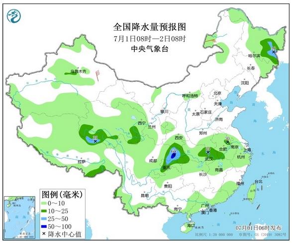 新一輪降雨過程接踵而至，華北黃淮高溫范圍縮減，注意防暑降溫和強降雨