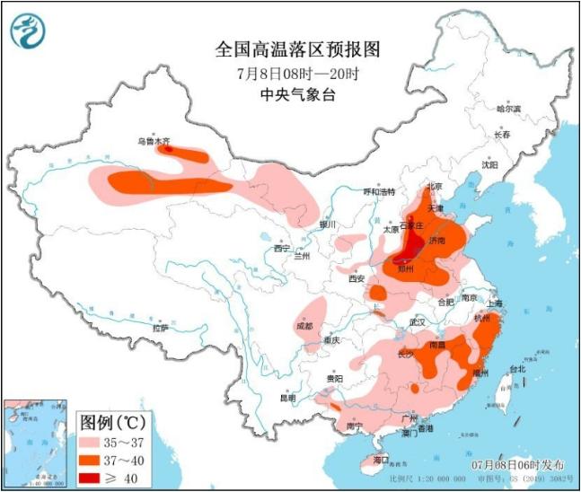 高溫天氣持續(xù)，河北河南山東等地局部達(dá)40℃以上